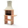 Image de MOVELAR - Barbecue de chantier préfabriqué pour bois et charbon modèle BBQ TAOS PLUS avec 1 support latéral court Orange/beige - 110 x 58 x 214 cm Réf : M01019 - Utilisation en extérieur