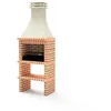 Image de MOVELAR - Barbecue de chantier préfabriqué pour bois et charbon modèle KHIVA PLUS A LA avec BRASERO Orange/Beige - 86,5 x 58 x 246 cm Réf : M01021 - Utilisation en extérieur