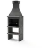 Image de MOVELAR - Barbecue de chantier préfabriqué pour bois et charbon modèle KHIVA PLUS avec grille (gris foncé - 86,5 x 58 x 246 cm) Réf : M01022 - Utilisation en extérieur