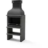 Image de MOVELAR - Barbecue de chantier préfabriqué pour bois de chauffage et charbon modèle BBQ Benhaddou Plus avec grille (Gris foncé - 100 x 70 x 262 cm) Réf : M01030 - Utilisation en extérieur