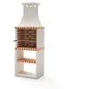 Image de MOVELAR - Barbecue préfabriqué à bois et charbon en béton réfractaire modèle Nola Plus (Beige, Orange - 70 x 47 x 221 cm) REF: M00138 - Cuisine extérieure pour jardin ou patio