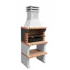 Image de MOVELAR - Barbecue préfabriqué à bois et charbon de bois en béton réfractaire modèle Liz XL (Gris, Orange - 76 x 58 x 210 cm) REF: 3412/4 - Cuisine extérieure compacte pour terrasse, patio ou jardin
