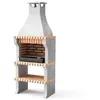 Image de MOVELAR - Barbecue préfabriqué à bois et charbon de bois en béton réfractaire modèle Alcoa XL (Gris/Orange - 86,5 x 58 x 225 cm) REF: 3413/5 - Barbecue extérieur pour jardin et terrasse style rustique