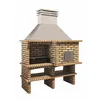 Image de Movelar - Barbecue de Construction à Bois et Charbon Modèle Luxor Royal et Four (Gris, Orange - 195 x 95 x 245 cm)