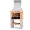 Image de MOVELAR - Barbecue préfabriqué à bois et charbon de bois en béton réfractaire modèle Albufeira (Gris, Orange - 95 x 70 x 245 cm) REF: 3580/1 - Barbecue fixe de jardin pour terrasse et cuisine d’été