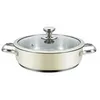 Image de Haeger Casserole avec couvercle beige Ø 24 cm - 18.9 kg - Acier au carbone - Polie - Beige - COOKING_POT - Home & Kitchen - avec couvercle