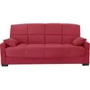 Image de Clic clac 3 places MEGAN 14 - Tissu Soro rouge - Avec accoudoirs - Couchage 130x190 cm - L223 x P96 x H103 cm
