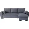Image de Canapé dangle convertible réversible MAX - Méridienne avec coffre - Tissu gris foncé - L 240 x P 143 x H 85 cm