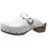 Image de Sanita Krisla | Sabots Ouverts | Produit Original Fabriqué à la Main pour Femme | Sabots en Cuir avec Semelle en Bois | Semelle Durable | Blanc | 37 EU