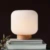 Image de Nordlux Lampe à poser Milford abat-jour verre et pied bois