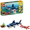 Image de LEGO 31088 Creator 3-en-1 Les Créatures sous-Marines, Requin, Calamar, Crabe Ou Baudroie, Figurines Animaux Marins, pour Enfants De 7 Ans Et Plus