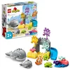 Image de LEGO 10972 Duplo Animaux Sauvages de l’Océan, Jouet sous Les Mers pour Enfants de 2 Ans, 2 Figurines de Baleines, Tortue et Poisson, avec Tapis de Jeu