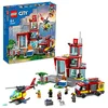 Image de LEGO 60320 City Fire La Caserne des Pompiers, Set avec Garage, Jouet Camion et Hélicoptère pour Les Enfants dès 6 Ans