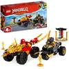Image de LEGO Ninjago Le Combat en Voiture et en Moto de Kai et Ras - Jouet Ninja de Course - Loisir Créatif Enfant 4 Ans avec 2 Minifigurines de la série TV L’Ascension des Dragons - Idée Cadeau 71789