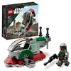 Image de LEGO 75344 Star Wars Le Vaisseau de Boba Fett Microfighter, Jouet Véhicule avec Lanceurs et Ailes Ajustables, Figurines, Le Mandalorien, Enfants 6 Ans