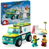 Image de LEGO City L’Ambulance de Secours et Le Snowboardeur, Jeu Enfants avec Jouet de Véhicule Médical, Minifigurines de Paramédical et Snowboardeur, Cadeau pour Garçons et Filles de 4 Ans ou Plus 60403