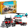 Image de Creator 3-en-1 - Le camion remorque avec hélicoptère, Jouets de construction