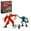 Image de LEGO® 71808 NINJAGO Le Robot Élémentaire du Feu de Kai Jouet Ninja avec Figurine Personnalisable Plus Minifigurines Kai et Zane