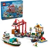 Image de LEGO City Le Port et Le Navire Marchand - Jouet de Construction pour Garçons et Filles à Partir de 8 Ans - Idée de Cadeau pour Enfants - Grue à Containers et Bateau avec 8 Minifigurines 60422