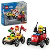 Image de LEGO City Pack de bolides de Course : Camion de Pizza Contre Camion de Pompiers - Jeu de Construction pour garçons et Filles dès 5 Ans avec Voitures caisses à Savon - Cadeau d'anniversaire 60458