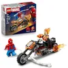 Image de LEGO   Marvel Spider-Man et sa Moto Contre Ghost Rider - Jouet de Super-Héros avec Maquette de Moto, 2 Minifigurines, Toile d’Araignée & Flammes - Cadeau pour Garçon ou Fille dès 6 Ans 76335