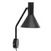 Image de Applique murale FRANDSEN Lyss, noire, fiche, hauteur 42 cm, E27