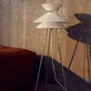 Image de FRANDSEN Lampe sur pied Kiku, métal, lin, blanc, hauteur 90 cm