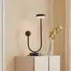 Image de AYTM Lampe de table LED Grasil, noir, marbre, hauteur 56 cm