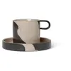 Image de Tasse Inlay avec soucoupe Ferm Living Gris taille unique