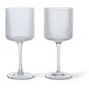 Image de Verres à vin blanc Ripple - Set de 2 Ferm Living Transparent taille unique