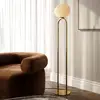 Image de DFTP by Nordlux Lampe sur pied Shapes abat-jour verre blanc/laiton