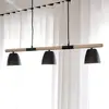 Image de Nordlux Suspension Theo, 3 lampes, en bois de frêne