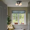 Image de Nordlux Plafonnier Milford Mini à 3 lampes, noir, verre strié
