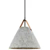 Image de DFTP by Nordlux Suspension Strap, gris clair, Ø 36 cm, métal/cuir