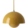 Image de Suspension Flowerpot VP1, Verner Panton, 1968 & Tradition Jaune moutarde taille unique