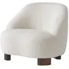 Image de Fauteuil lounge Margas LC1 piètement en noyer & Tradition Ivoire taille unique