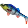 Image de Savage Gear Poisson en caoutchouc 4D Perch Shad avec hochets Leurre en caoutchouc avec arôme pour la pêche aux couleurs d'impression photo (20 cm, bleu argenté)
