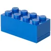 Image de LEGO Mini Box 8 Knobs bleu - Boîte de rangement compacte pour snacks, bijoux, accessoires cheveux, souvenirs   Facile à nettoyer, 46x92x43 mm