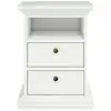 Image de Chevet 2 tiroirs 1 niche HARLINGTON coloris blanc