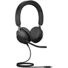 Image de Jabra Evolve2 40 Casque PC stereo écouteurs certifié UC à réduction du bruit avec technologie d'appel à 3 microphones - Câble USB-C - Noir