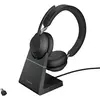 Image de Jabra Evolve2 65 Casque PC Sans Fil avec Station de Charge - Casque Audio Certifié Microsoft Teams avec Batterie Longue Durée - Adaptateur Bluetooth USB-C - Noir