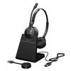 Image de Jabra Casque stéréo Engage 55 MS, Adaptateur DECT Link 400a USB-A, Support Engage 55, câble USB-C vers USB-A, étui de Transport, Garantie et Avertissement (brochures de sécurité)