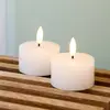 Image de Sirius Bougie chauffe-plat LED Sille, blanche, cire, lot de 2, fonctionnement à piles