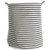 Image de House Doctor Sac à linge rayé, noir/blanc, 40 x 40 cm