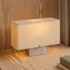 Image de Audo Copenhagen Lampe de table Audo Nonna couleur aluminium/sable Hauteur 24 cm Métal/tissu