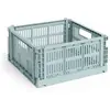 Image de Cagette pliable carré Crate Hay Bleu M