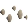 Image de Set de 5 patères The dots Muuto Naturel taille unique