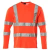 Image de Mascot 18281-995-222 Safe Classic Premium T-Shirt à col en V à Manches Longues, Rouge Haute visibilité, Taille L