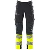 Image de Mascot 19179-511-01017 Accelerate Safe Ultimate Stretch Imperméable Bicolore Prowash pour le linge industriel Convient pantalon avec poches aux genoux, noir/bleu/jaune haute visibilité, taille 90C48
