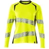Image de Mascot 19091-771-17010 Accelerate Safe Premium T-shirt bicolore à manches longues, jaune haute visibilité/bleu noir, XS Taille unique